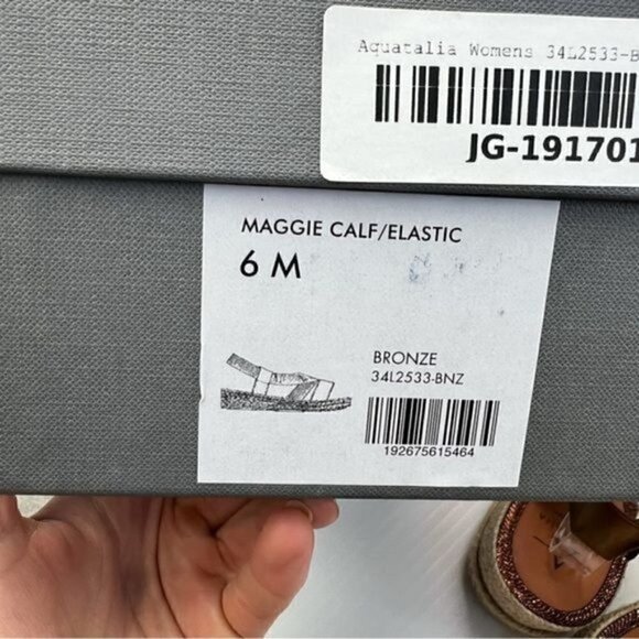 Aquatalia Sandal Espadrille womens size 6 Maggie wedge copper brown strap - Picture 12 of 14